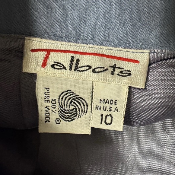 Vintage Talbots Wool Midi Skirt Suit 10 Fit 6 8 Blue Double Breasted Gold Button - Picture 8 of 16